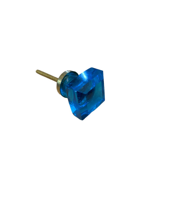 Bouton de meuble turquoise en verre